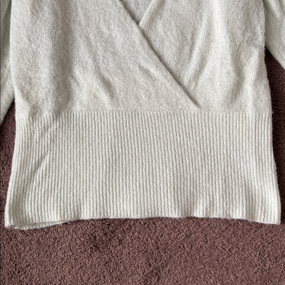 Something Navy Cream V-Neck Sweater - Picture 4 of 5